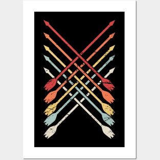 Retro Archery Bow Hunting Arrows Posters and Art